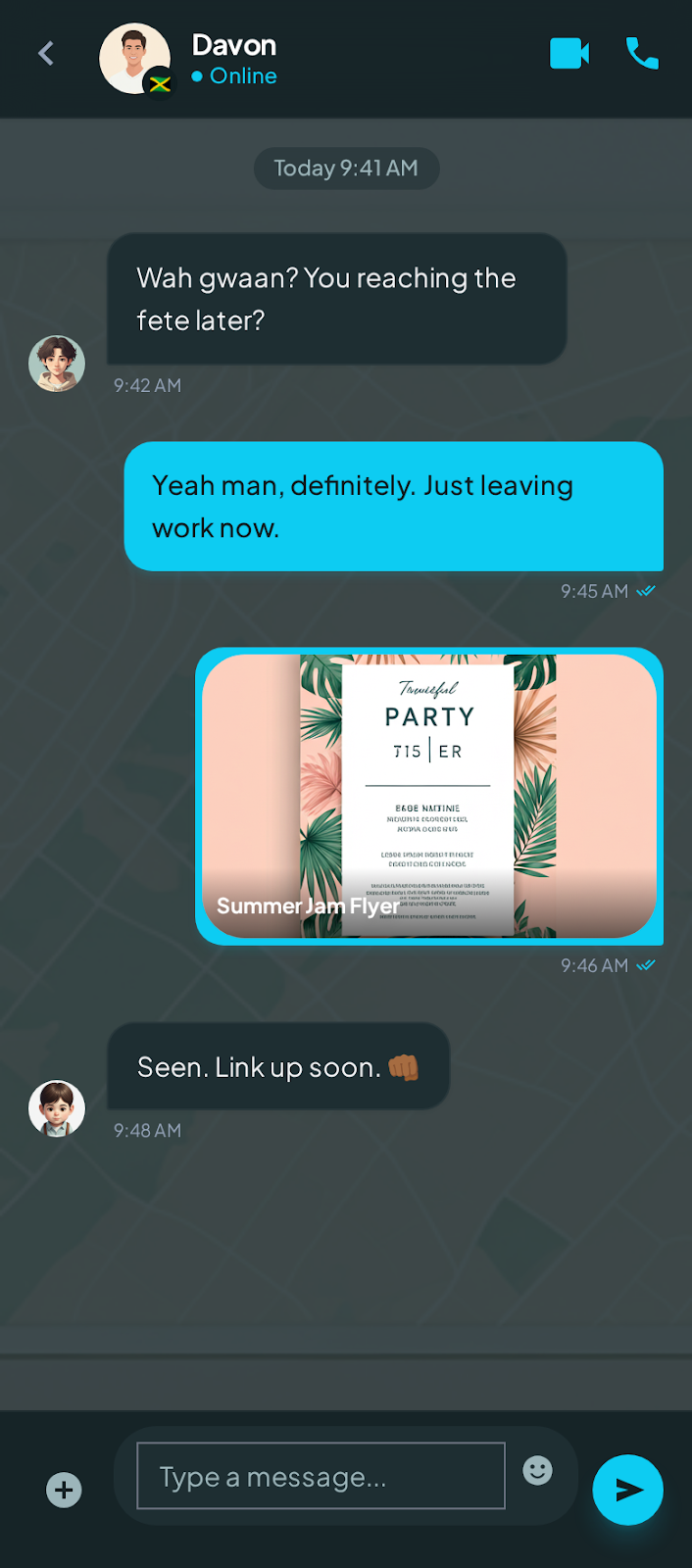 Region Chat conversation with voice-ready messaging